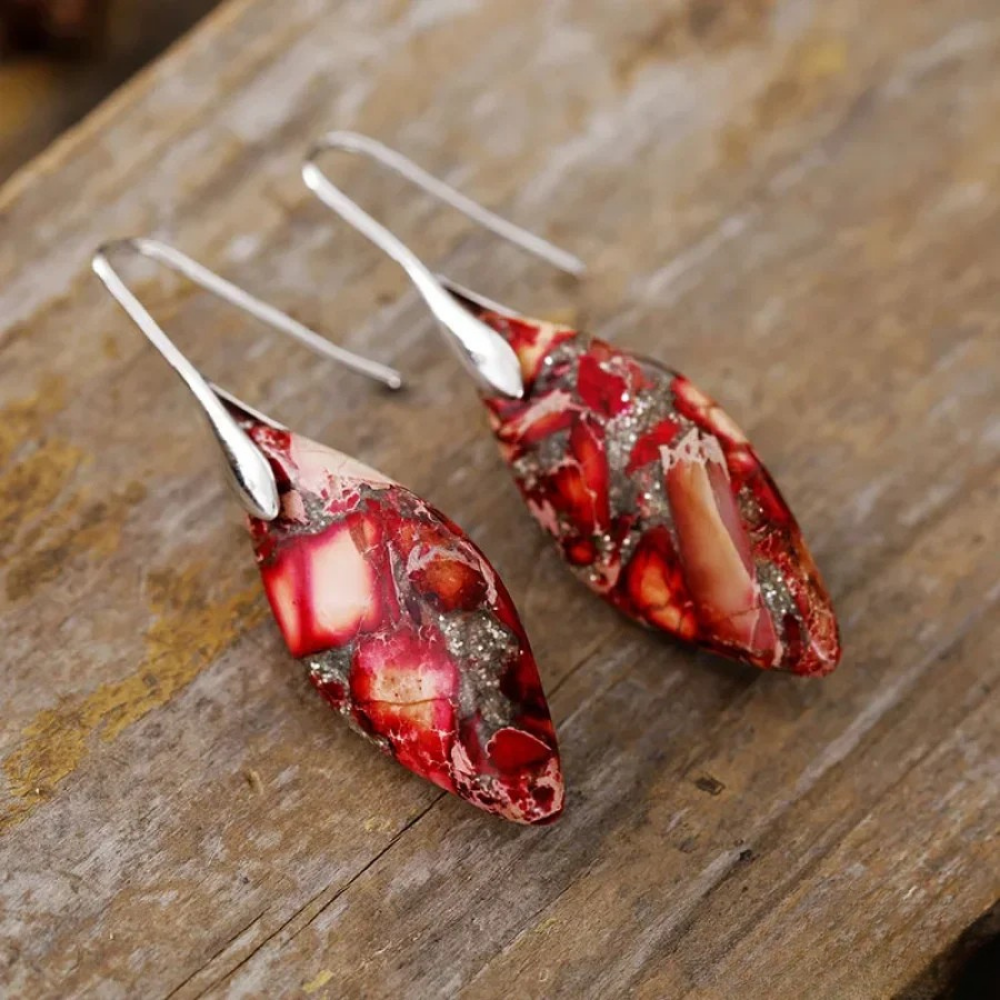 Fire Imperial Jasper Earrings