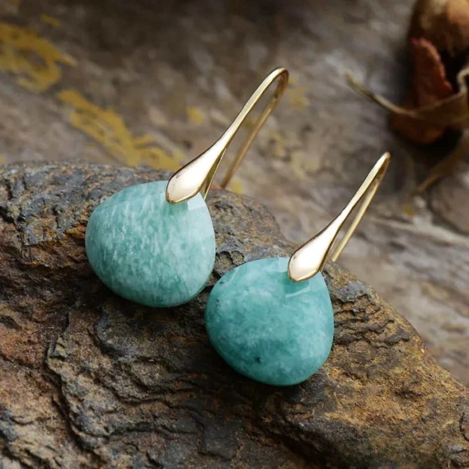 Balancing Amazonite Drop Earrings