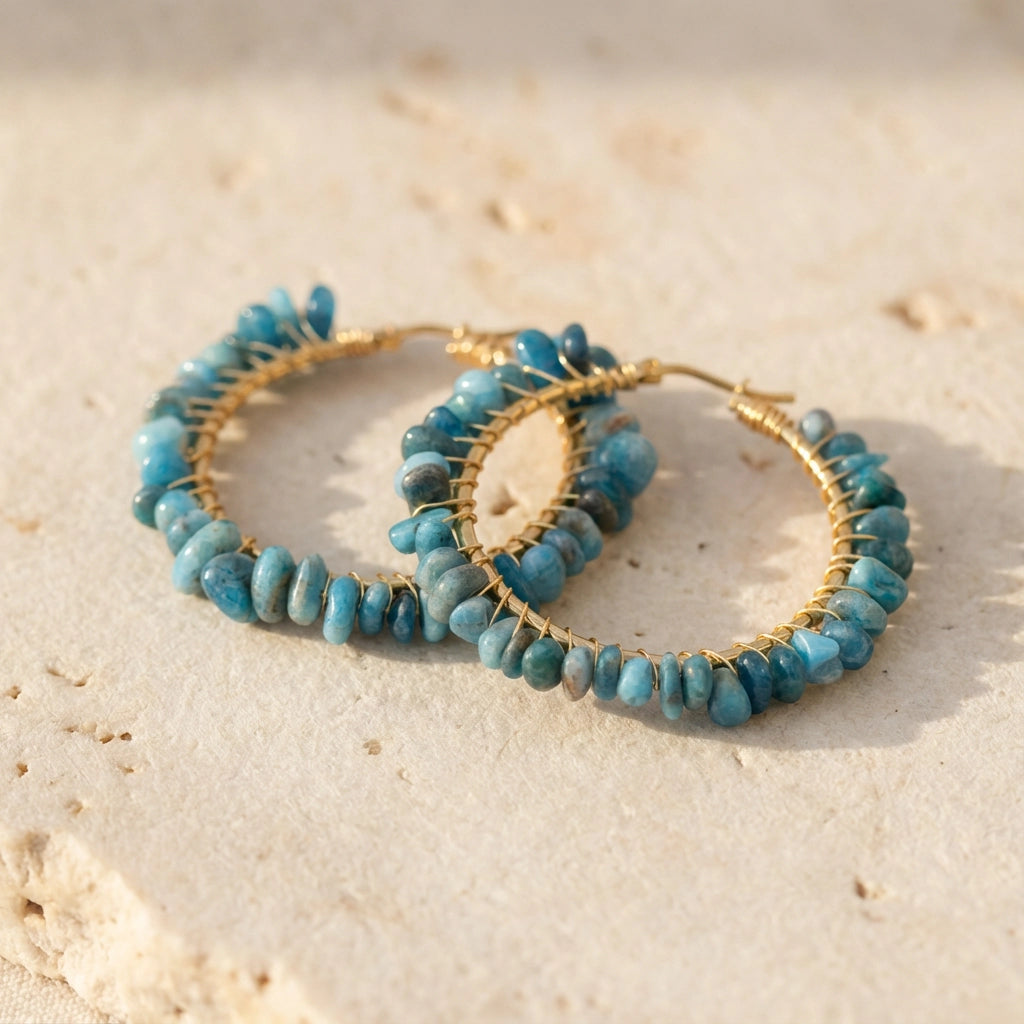 Creative Apatite Hoop Earrings