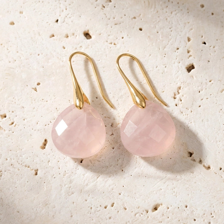 Compassion Rose Quartz Drop Earrings