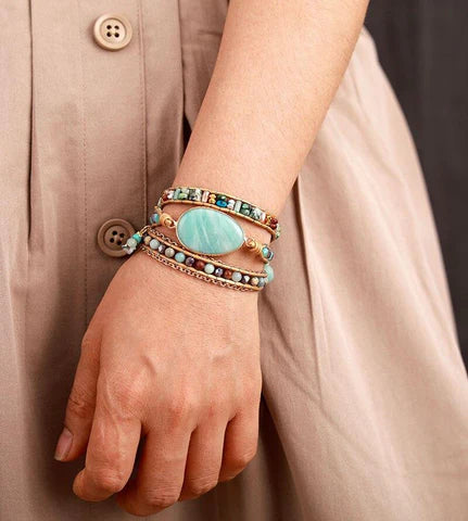 Vegan Amazonite Charm Bracelet