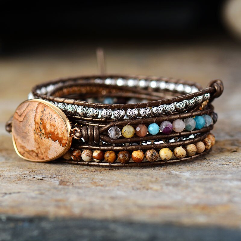Vegan Jasper Protection Bracelet