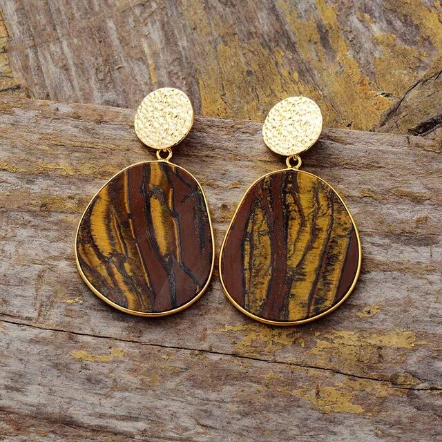 Power Earrings Tiger's Eye