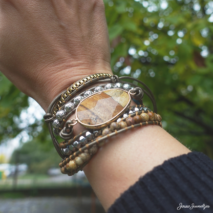 Vegan Jasper Protection Bracelet