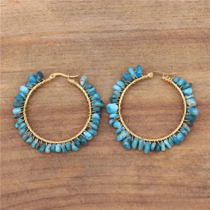 Creative Apatite Hoop Earrings