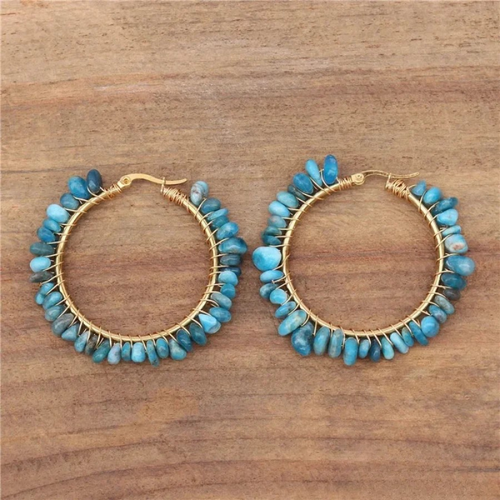 Creative Apatite Hoop Earrings