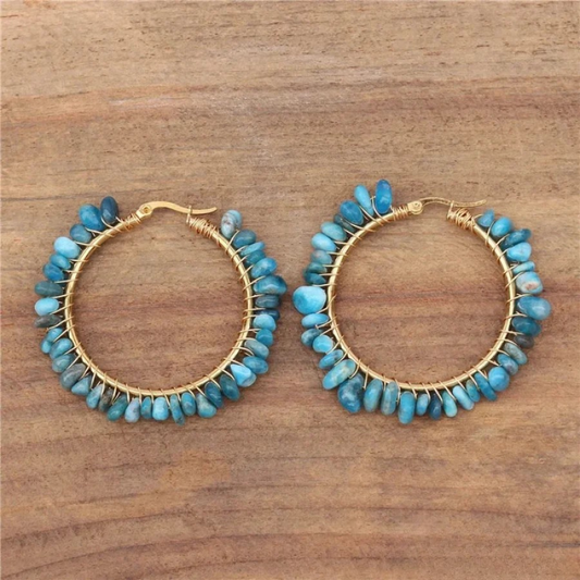 Creative Apatite Hoop Earrings