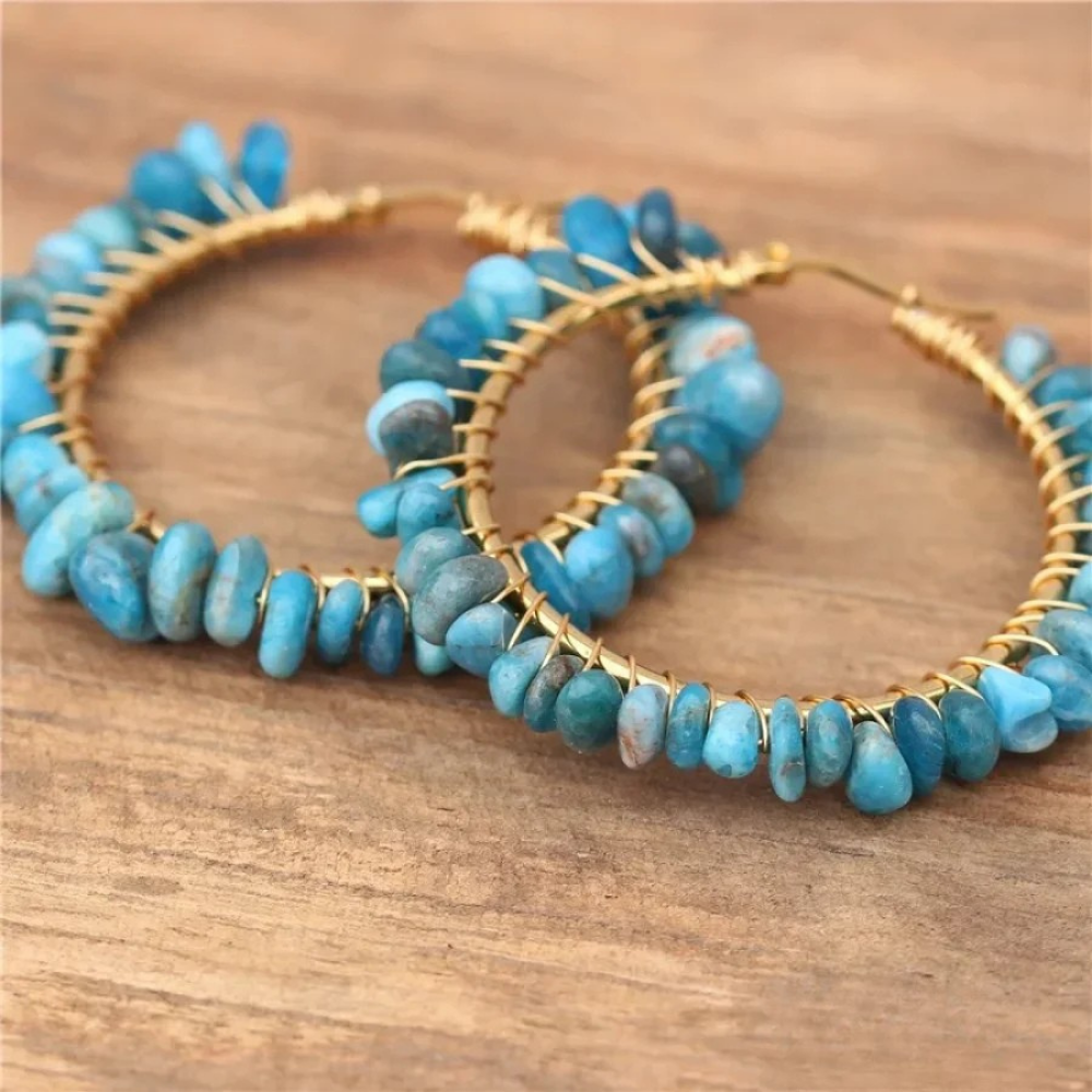Creative Apatite Hoop Earrings