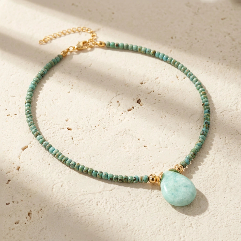 Amazonite Drop Necklace