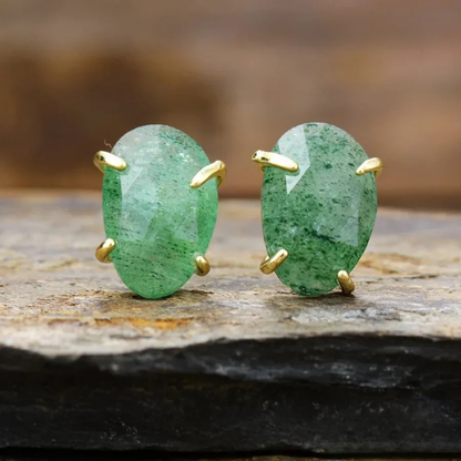 Joyous Aventurine Stud Earrings