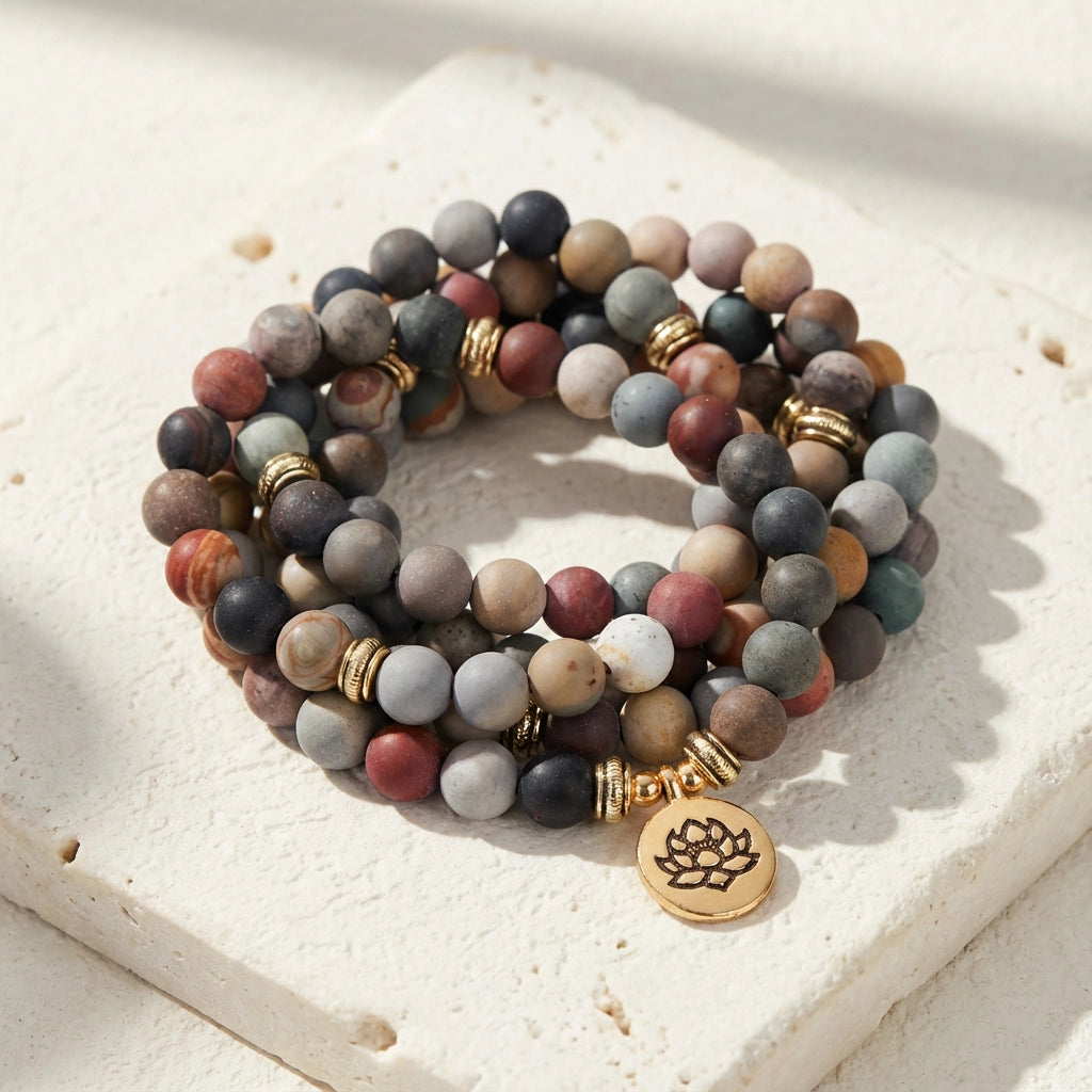 Stress Relieving Jasper Mala