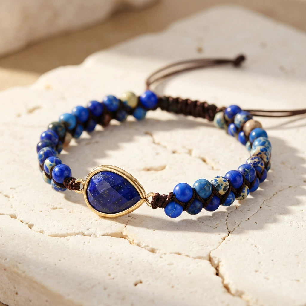 Woven Lapis Lazuli Bracelet