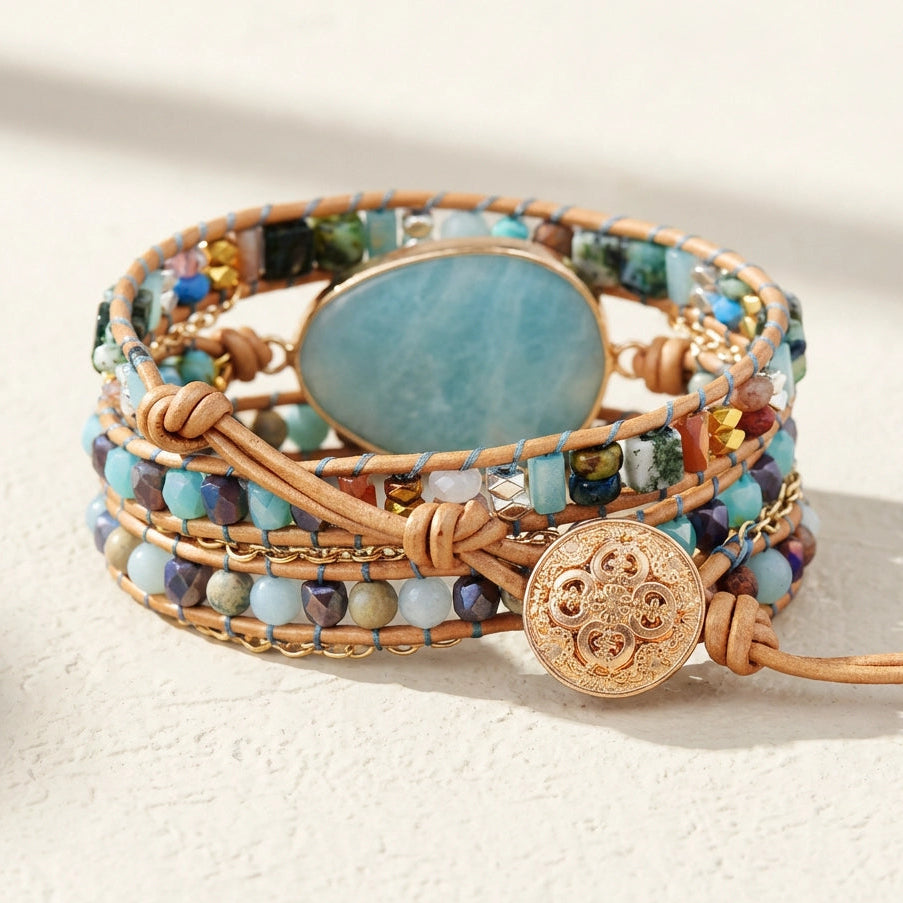 Vegan Amazonite Charm Bracelet