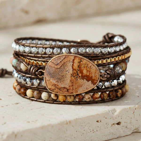Vegan Jasper Protection Bracelet