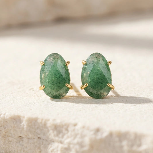 Joyous Aventurine Stud Earrings