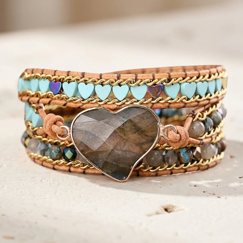 Labradorite Heart of Protection Bracelet
