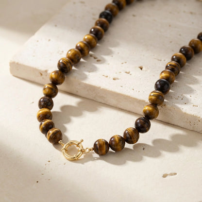 Bold Tigers Eye Necklace & Earrings (set of los)