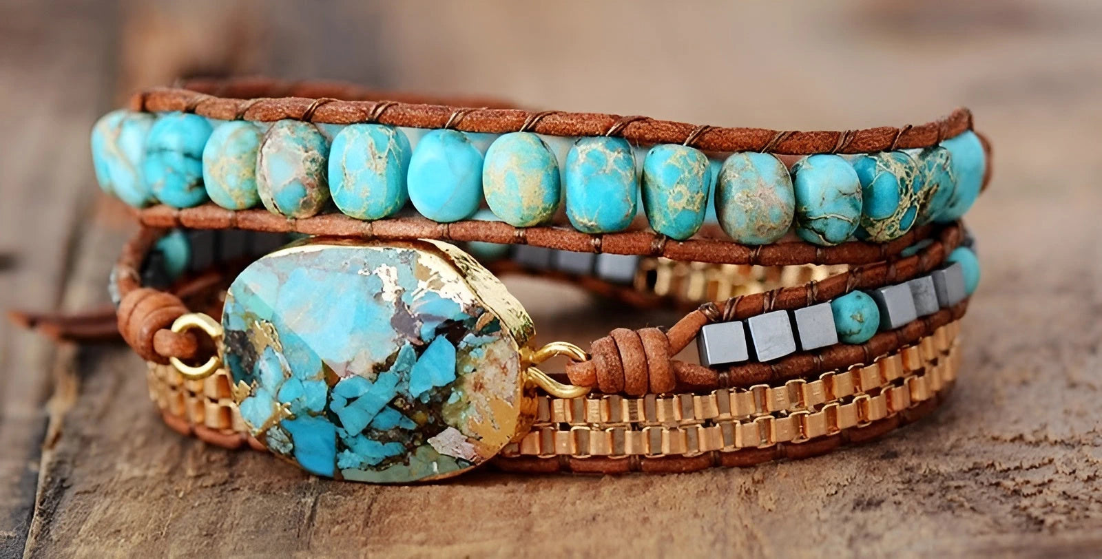 High-End Lederen Wrap Armband