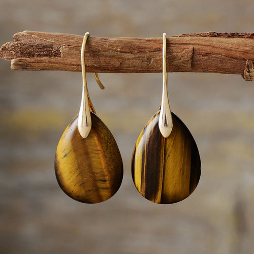 Tiger's Eye Drop Earrings