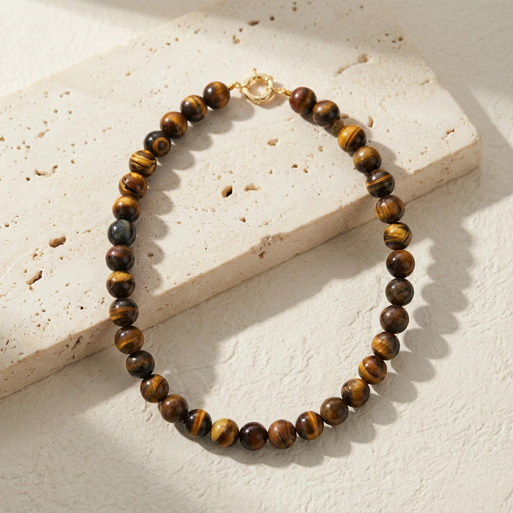 Bold Tigers Eye Necklace & Earrings (set of los)