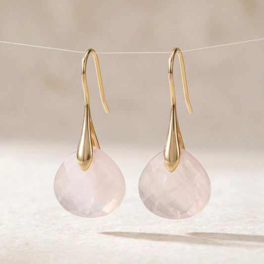 Compassion Rose Quartz Drop Earrings