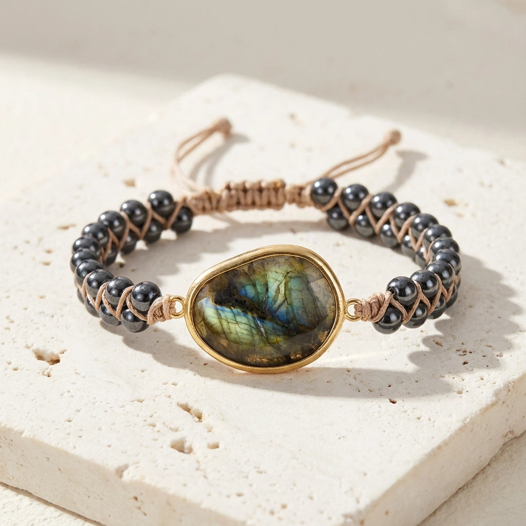 Woven Labradorite Bracelet