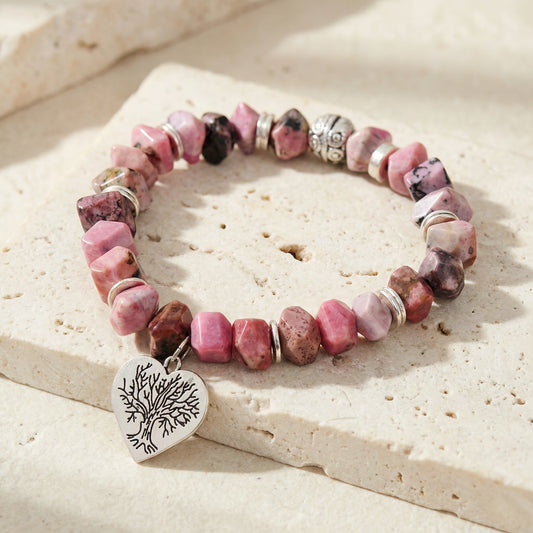 Tree of Life Rhodonite Bracelet