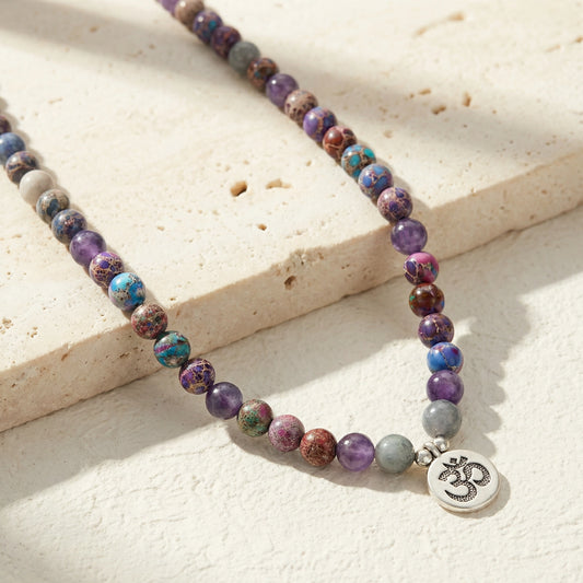 Fantasy Jasper Amethyst Mala