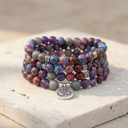 Fantasy Jasper Amethyst Mala