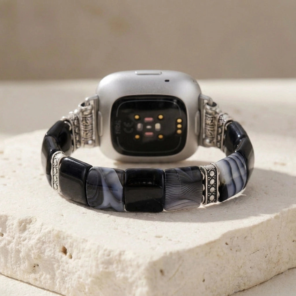 Onyx & Agate Fitbit Watch Band