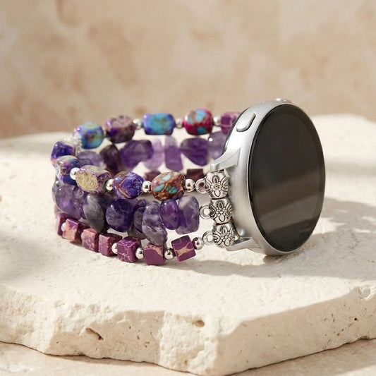 Amethyst & Jasper Samsung Watch Band