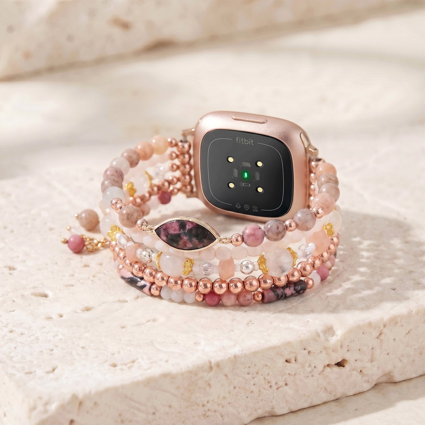 Rose Glow Sunstone Fitbit Watch Band
