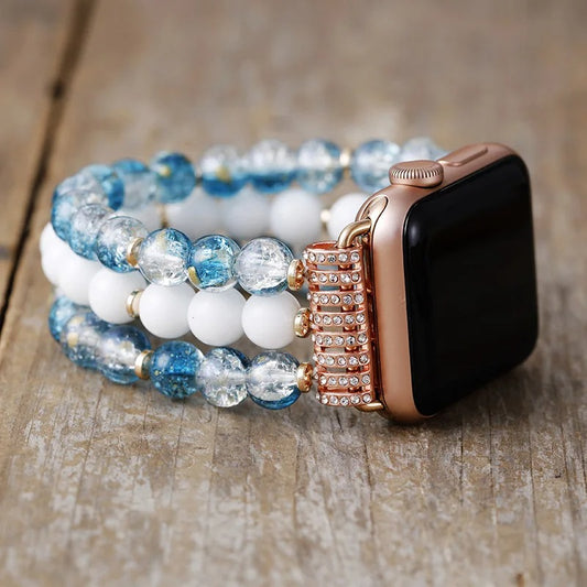 Ocean Crystal & Jade Watch Band