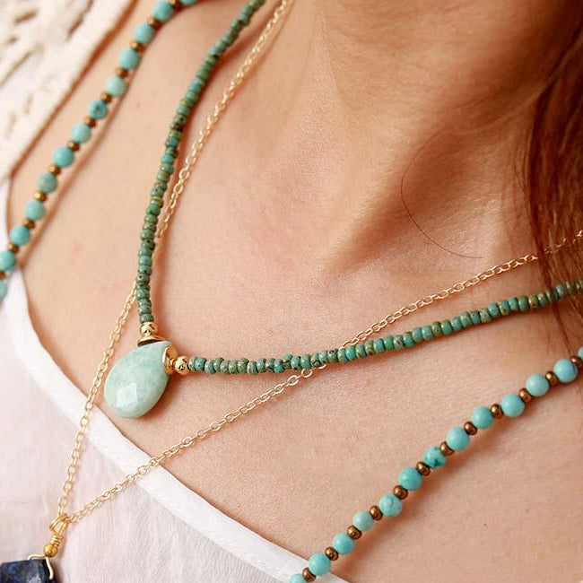 Amazonite Drop Necklace