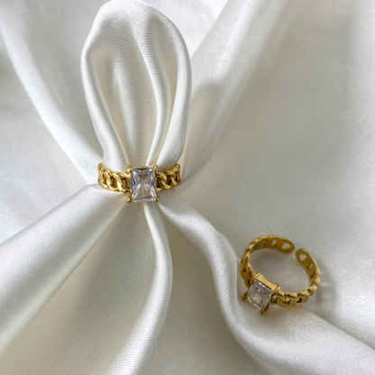 Luminous Linkage Zirconia Ring