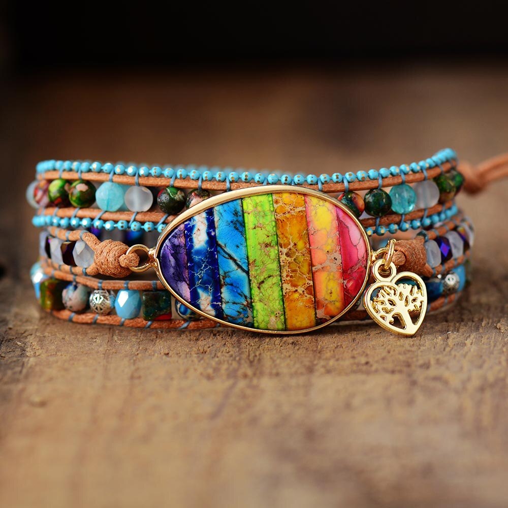Positive Chakra Tree of Life Bracelet