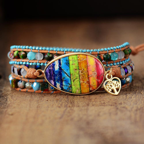 Positive Chakra Tree of Life Bracelet