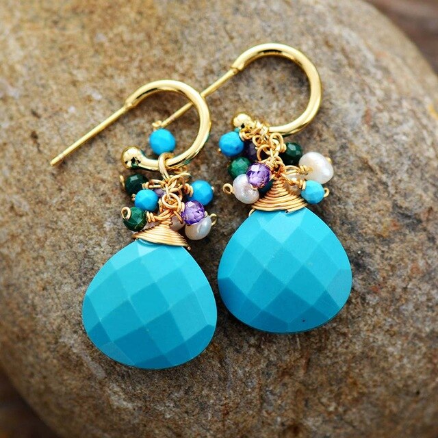 Uplifting Opal Earrings Turquoise